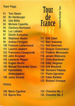 1997 Eurostar Tour de France #125 Checklist No.2 Front